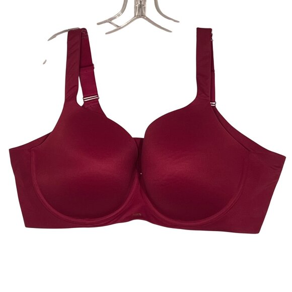 Lane Bryant Cacique 48DD Lightly Lined Balconette Bra Red Adj Straps Comfortable - Picture 1 of 16